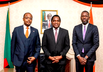 Stanel boss, Uzochukwu, Flutterwave CEO Agboola visit President Hichilema with