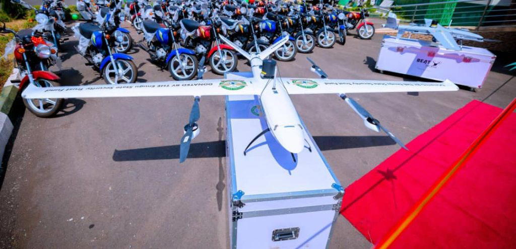 Enugu raises confidence as Gov Mbah launches hi-tech drones, equipment, patrol vans to boost security