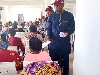 Tunji- Ojo distributes food, cash to widows, free fuel to motorcycle, tricycle operators