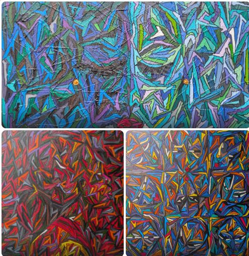 Painting by Greg Onyeka titled "Meditation" specifically created for the USA Exhibition (2025).