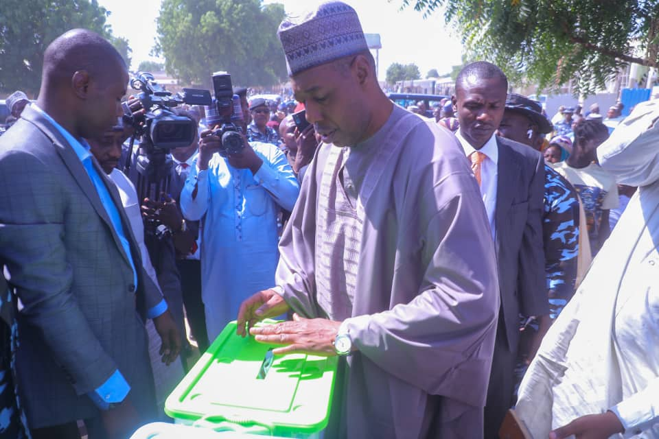 Borno LG elections: Zulum, Senator Shehu, Rahis cast votes amidst massive turnout