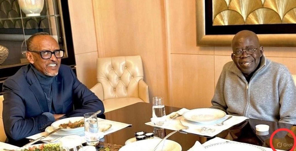 Presidency shares AI-generated image of Tinubu–Kagame Paris meeting