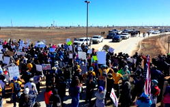 Protesters clash with police at US detention center housing 5-year-old child