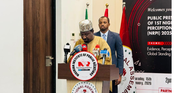 Chairman of the occasion and Deputy President of the Senate, Distinguished Sen. Barau Jibrin delivering his speech