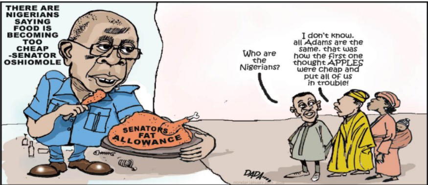 Cartoon: Adam eating apple again; we're in trouble