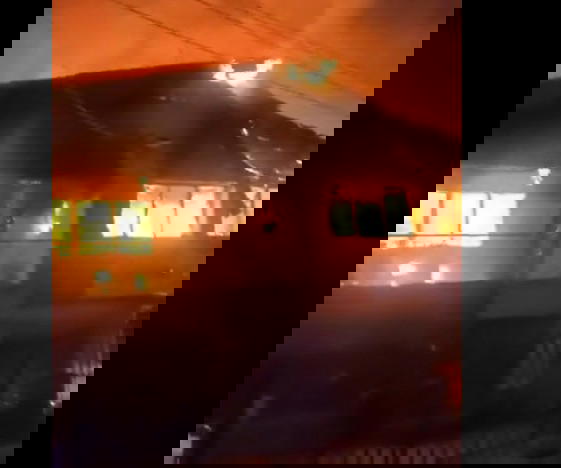 Fire razes storey commercial building in Ikeja Computer Village