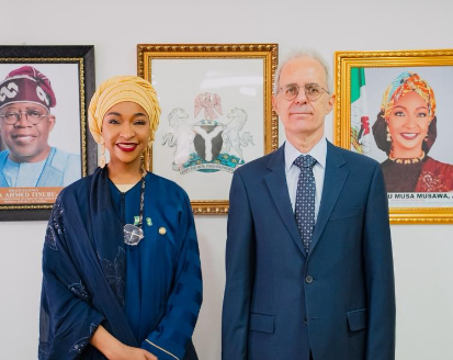 Barr. Hannatu Musa Musawa, Honourable Minister of Art, Culture, Tourism, and the Creative Economy, receives the Turkish Ambassador to Nigeria, H.E. Mehmet Poroy, during a courtesy visit aimed at strengthening bilateral collaboration with Nigeria, 22 January 2025.