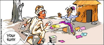 Cartoon: ‘Sir, play another card na’