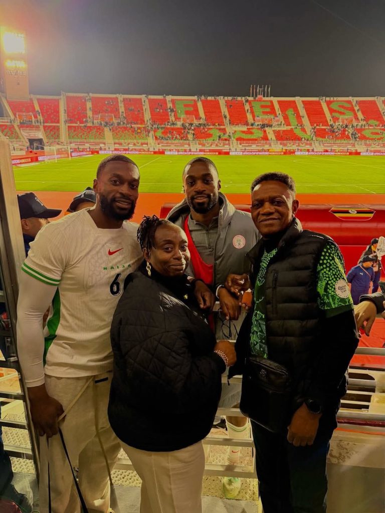 Super Eagles defender Semi Ajayi received warm family support from the stands, as his parents and brother were present to cheer him on. 

The proud family later shared a joyful group photo, all smiles, following Nigeria’s emphatic 4–0 victory over Mozambique in the Round of 16 of the 2025 Africa Cup of Nations, a memorable night both on and off the pitch.