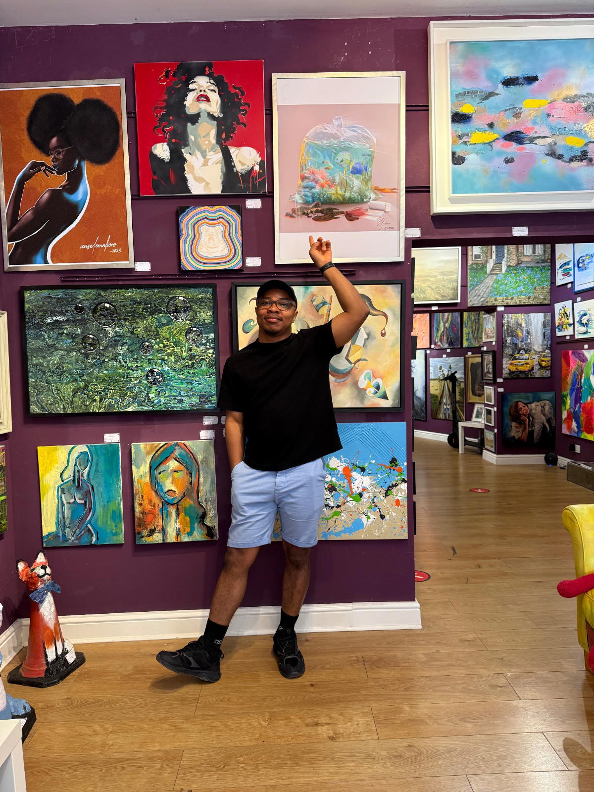 Okoro’s environmental pieces depict survival amid ruin