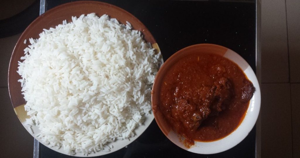 White rice and stew