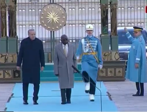 Video: Tinubu stumbles briefly during reception parade in Turkey