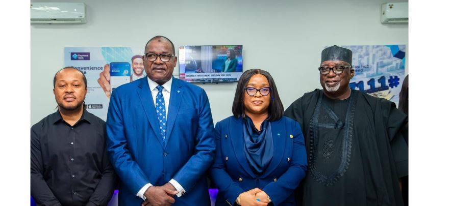 L-R: Mr. Henry Ebuluofor, CEO of Henry Montengro Homes; Mr. Hassan Imam, MD&CEO Keystone Bank Limited; Mrs. Nnenna Anyim-Okoro, Executive Director, South & Corporate Bank, Keystone Bank Limited; and Alhaji Sanni Adeleke, MD & CEO Lane Limited, at the opening ceremony of the relocated Keystone Bank branch at sitauted at 1, Keffi/Manuwa Street, Ikoyi, Lagos. PHOTO: Keystone Bank.