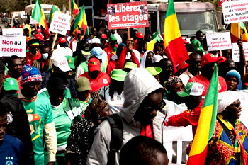 [PHOTOS] AFCON: Protestors march in Dakar over jailed Senegal fans in Morocco