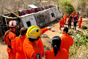 Bus accident kills at least 15 pilgrims in north-east Brazil