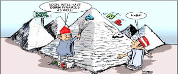 Cartoon: Pyramids of collapsible hope