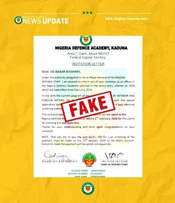 NDA disowns fake admission letter circulating online