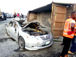 Trucks kills motorist, injures wife in Lagos road crash