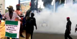 Pregnant women, children choke as EFCC fires teargas at protesters near FMC