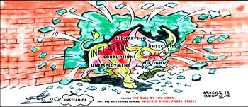 Cartoon: Raging, abandoned bull; till 2027