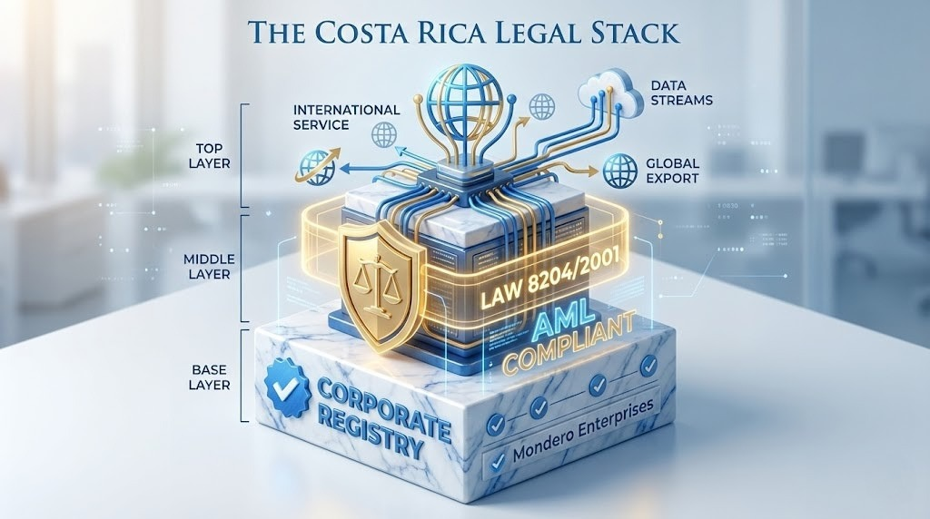 Visual breakdown of Costa Rica gambling operator legal framework and licensing structure for international casino platforms