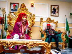 Otti thanks King Chibuzor Chinyere for donating  plots of land for Ukwa East General Hospital