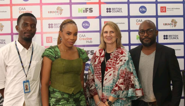 NIFS founder, Ijeoma Onah, British Council Nigeria country Director, Donna McGowan and Media entrepreneur, Chude Jideonwu at the event in Ikoyi, Lagos .