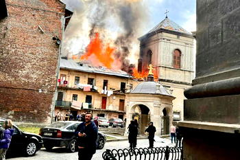 Russia rains drones on Ukraine, killing eight, hitting UNESCO site
