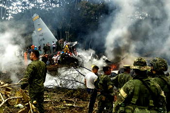 Colombia military says 80 troops believed dead in plane crash