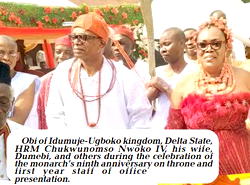 Delta: Idumuje-Ugboko agog as monarch marks nine years on throne, one year of staff of office presentation  