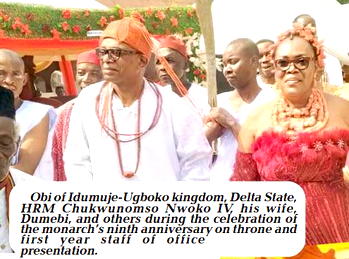 Delta: Idumuje-Ugboko agog as monarch marks nine years on throne, one year of staff of office presentation  