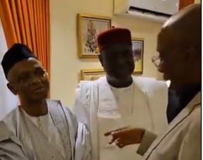 Videos: El-Rufai arrives home, Amaechi visits