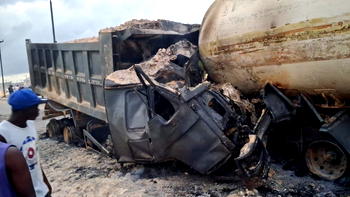 Two burnt to death in Lekki-Epe tanker, tipper collision