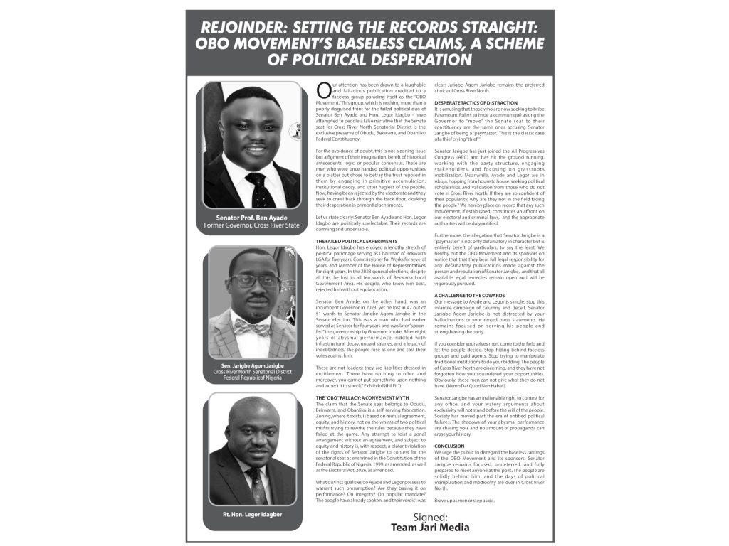 Rejoinder: Setting The Records Straight: OBO Movement's Baseless Claims, A Scheme Of Political Desperation