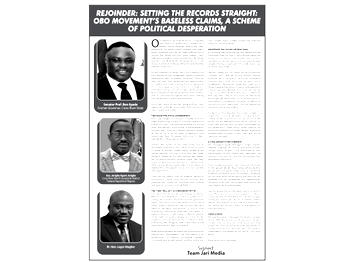 Rejoinder: Setting The Records Straight: OBO Movement’s Baseless Claims, A Scheme Of Political Desperation