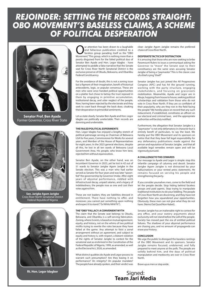 Rejoinder: Setting The Records Straight: OBO Movement's Baseless Claims, A Scheme Of Political Desperation