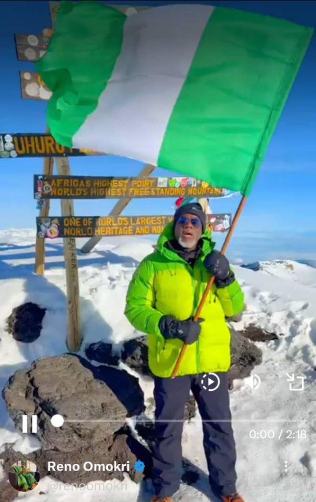 ‘Nigeria economically prosperous’, says Reno after summiting Kilimanjaro