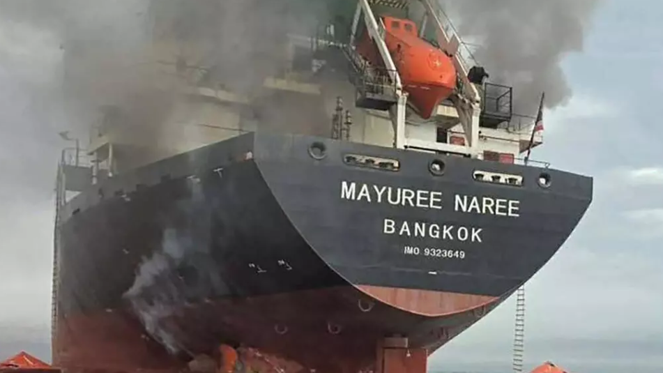 Three crew ‘believed trapped’ aboard Thai ship attacked in Gulf