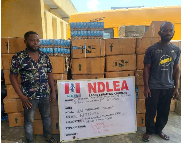 NDLEA foils shipment of opioids, meth hidden in carton walls, winter jackets NDLEA foils shipment of opioids, meth hidden in carton walls, winter jackets