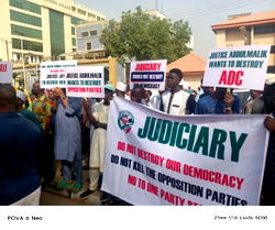 ADC members protest in Abuja, demand judge’s recusal