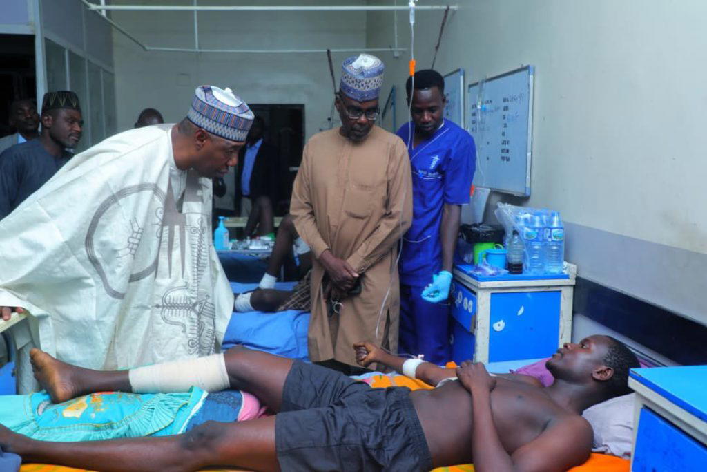 Maiduguri Blasts: Zulum vows to pay victims’ medical bills, cuts short Saudi trip