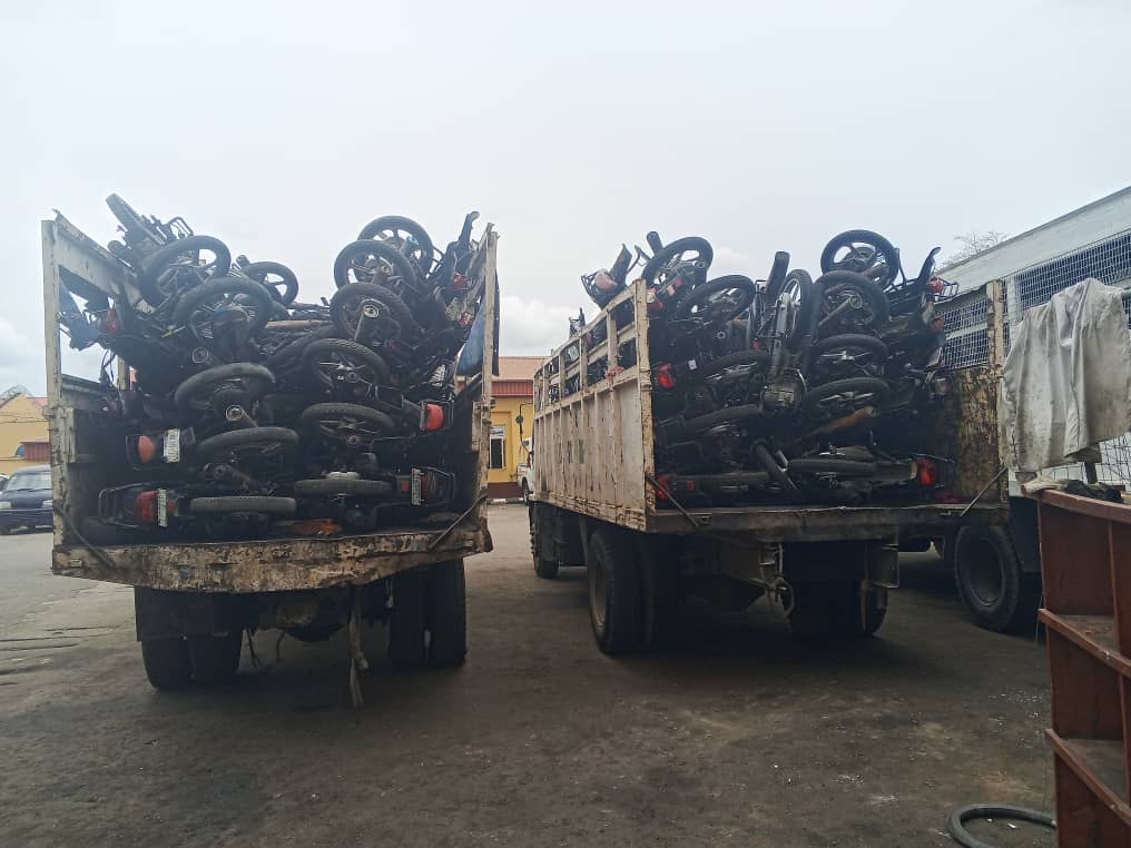 Lagos Taskforce impounds 70 motorcycles for traffic violations at Mile-2