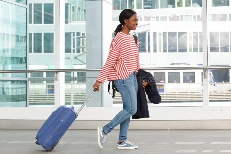 Woman travelling alone