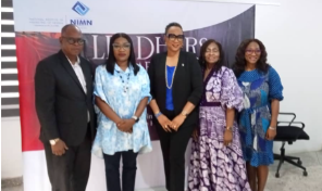 From left: Mr. Adewale Adesina, Corporate Service Manager, National Institute of Marketing of Nigeria (NIMN); Mrs. Thelma Okoh, Registrar; Dr. Bolajoko Bayo-Ajayi, President; Mrs. Olufade Adenike, Council Member and Mrs. Katchy Anumnu, Membership Committee, at the press conference to announce the NIMN's Leaders in Marketing Conference holding in Lagos on Friday, March 6, 2026.
