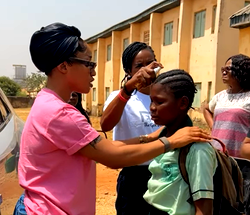 Video: Tonto Dikeh holds deliverance prayer for schoolgirl during evangelism outreach