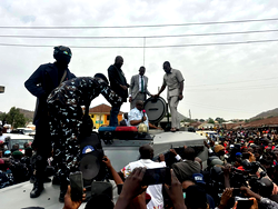 Plateau gov addresses residents from armoured tank after attack