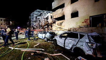 Falling shrapnel kills man in Israel as Iran fires missiles