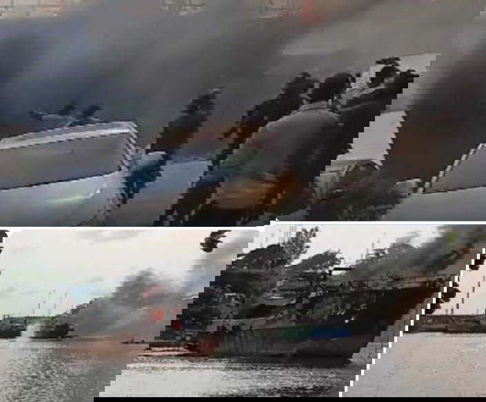 Fire guts ship at Kirikiri Canal