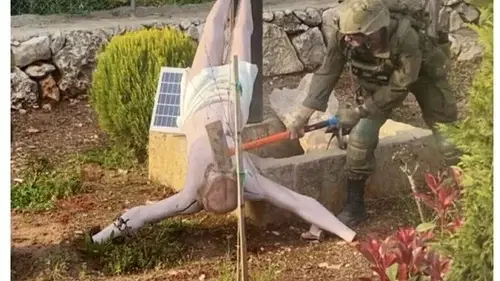 Israel confirms image of soldier striking Jesus statue with sledgehammer