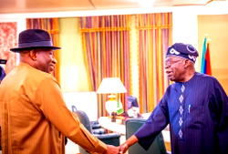Tinubu, Jonathan meet at Aso Villa